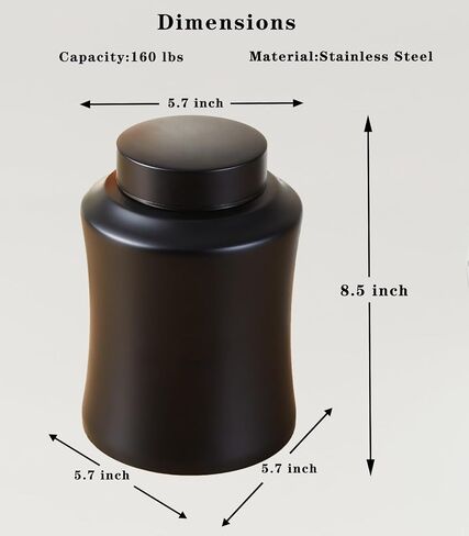Urns for Ashes Adult Male Female Funeral Burial Keepsake Large Cremation Urns Human Remains Ashes Black Stainless Steel Up to 160lbs in Saudi Arabia