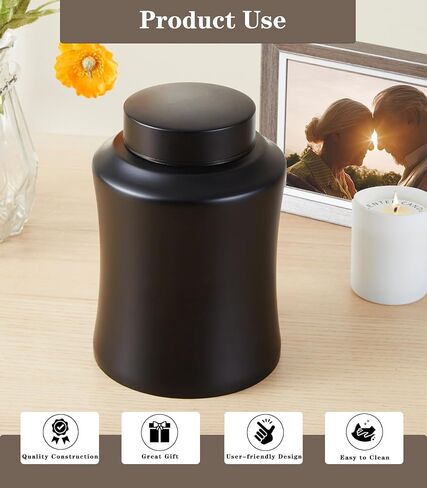 Urns for Ashes Adult Male Female Funeral Burial Keepsake Large Cremation Urns Human Remains Ashes Black Stainless Steel Up to 160lbs in Saudi Arabia