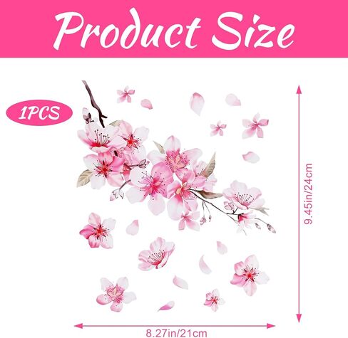 2 Pcs Car Stickers for Women, Cherry Blossom Vinyl Car Sticker Scratches Stickers Car Decoration, Vinyl Waterproof Sticker Decal Car Motocycle Laptop Wall Window Luggage Bumper Sticker in Saudi Arabia