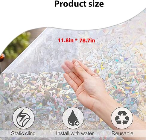 Window Privacy Film Static Cling Frosted Hibiscus 11.8 x 78.7 in No Glue Removable Non Adhesive Glass Cover for Bathroom Balcony Office Doors in Saudi Arabia