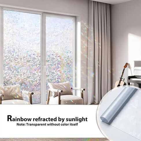 Window Privacy Film Static Cling Frosted Hibiscus 11.8 x 78.7 in No Glue Removable Non Adhesive Glass Cover for Bathroom Balcony Office Doors in Saudi Arabia