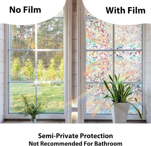Window Privacy Film Static Cling Frosted Hibiscus 11.8 x 78.7 in No Glue Removable Non Adhesive Glass Cover for Bathroom Balcony Office Doors in Saudi Arabia