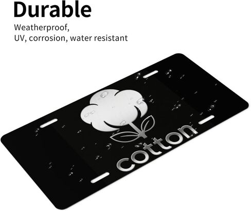 Cotton Farmer Front License Plate for Women Car Vanity Plates Decorative Aluminum Metal Cute Novelty License Plate Cover for Men 6x12 Inch (4 Holes) in Saudi Arabia