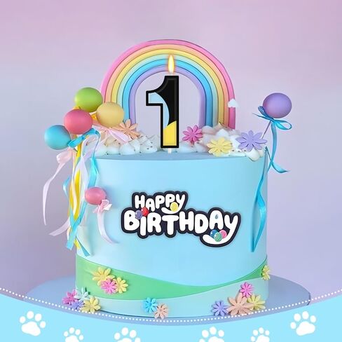 2nd Birthday Candle for Boys Girls - Number 2 Candle, Blue Dog Cake Decorations, Blue Cartoon Themed Birthday Party Supplies in Kuwait