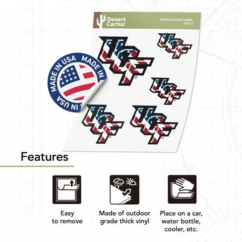 Desert Cactus University of Central Florida Knights UCF Stickers Vinyl Decals Laptop Water Bottle Car Scrapbook T3 (Type 3-1) in Saudi Arabia