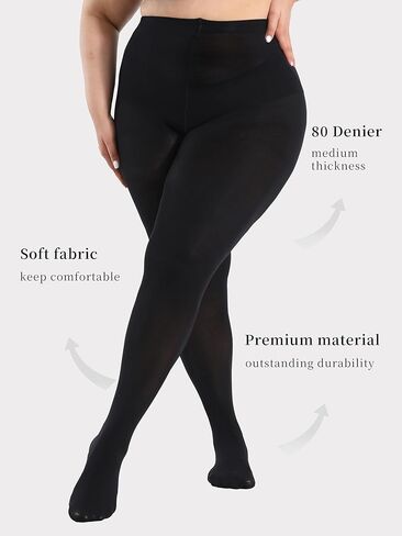 Plus Size Tights for Women 80D Semi Opaque Stockings Soft & Elastic Women’s Pantyhose 1XL XXL 3XL 4XL in Saudi Arabia