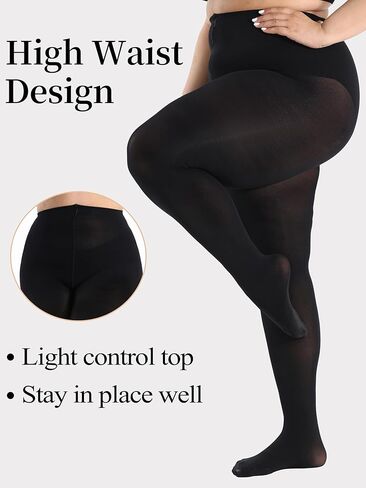 Plus Size Tights for Women 80D Semi Opaque Stockings Soft & Elastic Women’s Pantyhose 1XL XXL 3XL 4XL in Saudi Arabia