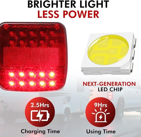 Wireless Trailer Lights Magnetic, Rechargeable Wireless Tail Lights for Trailer, IP67 Waterproof LED Towing Lamps Kit, Cordless Tow Lamps for Trucks, RV, Boat, Camper in Saudi Arabia