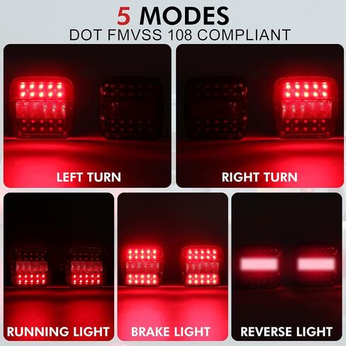 Wireless Trailer Lights Magnetic, Rechargeable Wireless Tail Lights for Trailer, IP67 Waterproof LED Towing Lamps Kit, Cordless Tow Lamps for Trucks, RV, Boat, Camper in Saudi Arabia