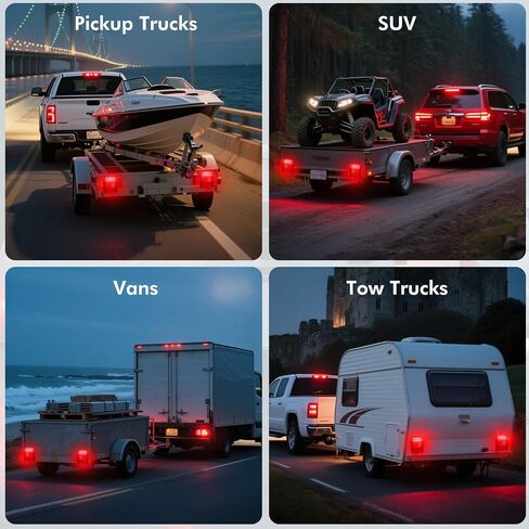 Wireless Trailer Lights Magnetic, Rechargeable Wireless Tail Lights for Trailer, IP67 Waterproof LED Towing Lamps Kit, Cordless Tow Lamps for Trucks, RV, Boat, Camper in Saudi Arabia