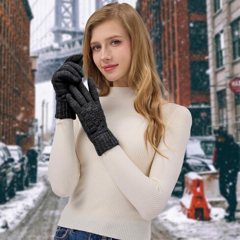 Winter Gloves for Women Touch Screen Elastic Thermal Knit Lining Warm Gloves for Cold Weather Texting Gloves in Saudi Arabia