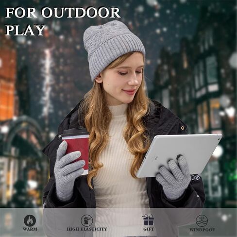 Winter Gloves for Women Touch Screen Elastic Thermal Knit Lining Warm Gloves for Cold Weather Texting Gloves in Saudi Arabia