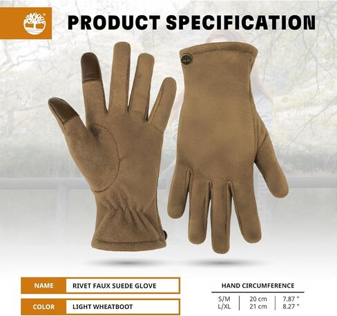 قفازات Timberland النسائية المصنوعة من الجلد السويدي الصناعي - ملابس يدوية شتوية مبطنة ناعمة، ملاءمة مريحة، دافئة للارتداء في الطقس البارد in Saudi Arabia