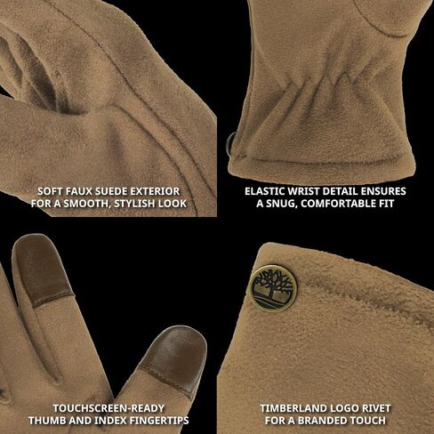 قفازات Timberland النسائية المصنوعة من الجلد السويدي الصناعي - ملابس يدوية شتوية مبطنة ناعمة، ملاءمة مريحة، دافئة للارتداء في الطقس البارد in Saudi Arabia