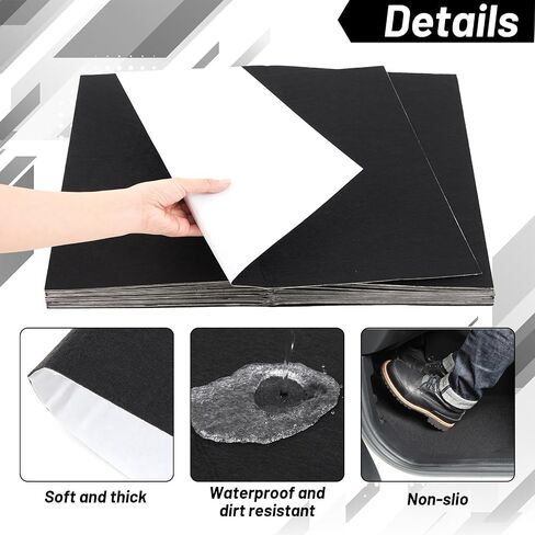 WILLBOND 20 Pcs Self-Adhesive Disposable Car Floor Mats, 15.7"x19.6" Black Felt with Adhesive Backing, 1mm Thick, Universal Match Floor Protectors for Car Detailing, Wash, SUV & Truck Detailing in Saudi Arabia