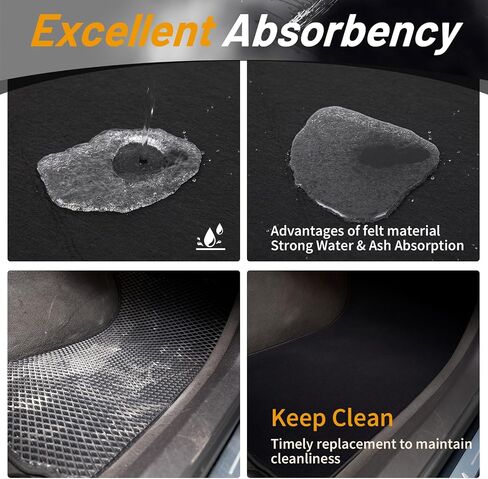 WILLBOND 20 Pcs Self-Adhesive Disposable Car Floor Mats, 15.7"x19.6" Black Felt with Adhesive Backing, 1mm Thick, Universal Match Floor Protectors for Car Detailing, Wash, SUV & Truck Detailing in Saudi Arabia