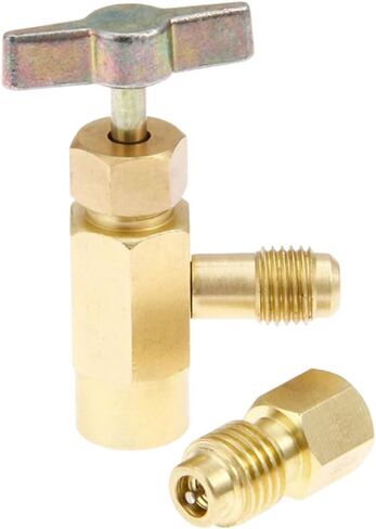 R134a A/C Refrigerant Can Tap, Puncture Style Valve Bottle Opener with 1/4" SAE Female to 1/2" Male Adapter, R134a Refrigerant Recharge Dispenser Kit for Refilling Auto AC System in Saudi Arabia