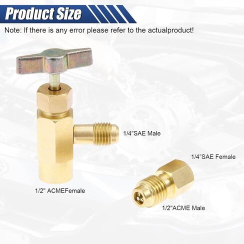 R134a A/C Refrigerant Can Tap, Puncture Style Valve Bottle Opener with 1/4" SAE Female to 1/2" Male Adapter, R134a Refrigerant Recharge Dispenser Kit for Refilling Auto AC System in Saudi Arabia