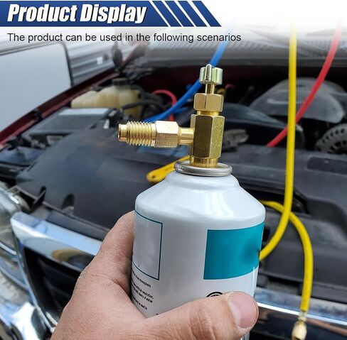 R134a A/C Refrigerant Can Tap, Puncture Style Valve Bottle Opener with 1/4" SAE Female to 1/2" Male Adapter, R134a Refrigerant Recharge Dispenser Kit for Refilling Auto AC System in Saudi Arabia