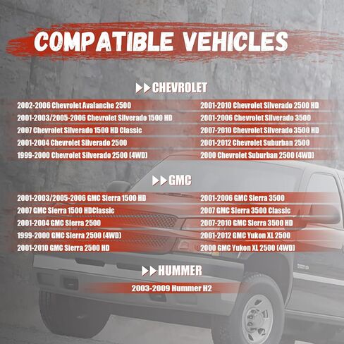 طقم تعليق أمامي 13 قطعة مع جلبة من البولي يوريثين لـ 2001-2010 تشيفي سيلفرادو جي إم سي سييرا 2500 3500 HD، سوبربان أفالانش 2500، يوكون XL 2500 in Kuwait