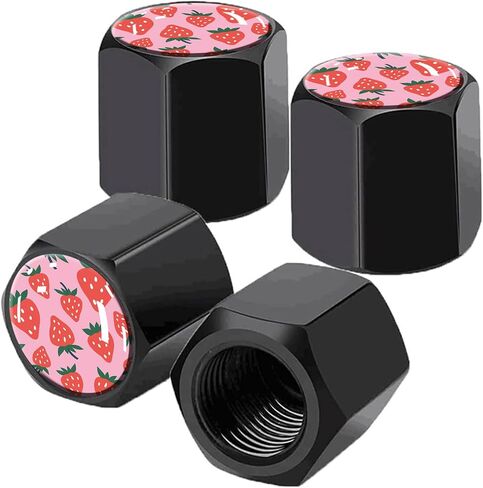 Tire Valve Stem Caps 4 Pack, Car Wheel Stem Caps,Aluminum Air Valve Covers Universal Fit for Cars, SUVs,Trucks, Bikes, and Motorcycles(Black Leopard) in Kuwait