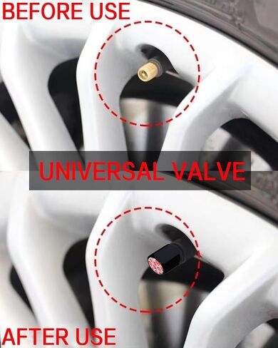 Tire Valve Stem Caps 4 Pack, Car Wheel Stem Caps,Aluminum Air Valve Covers Universal Fit for Cars, SUVs,Trucks, Bikes, and Motorcycles(Black Leopard) in Kuwait