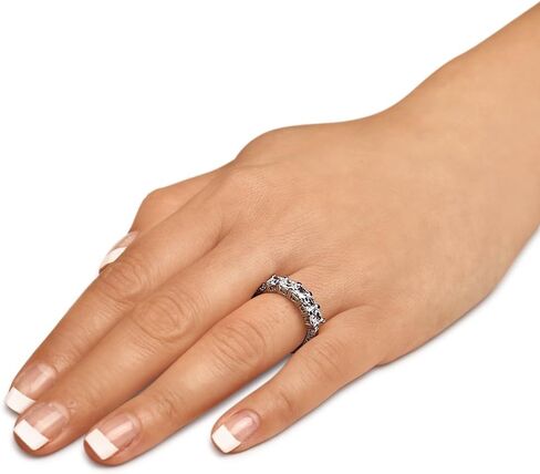 Solid 14k White Gold 5mm Princess Cut Five Stone with Side Accents Anniversary Ring Wedding Band CZ Cubic Zirconia 2.0cttw. in Saudi Arabia