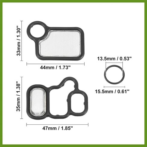 VTEC Solenoid Gasket Spool Valve Filter Screen Fit for Honda CRV with O-Ring - Pack of 3 Black Replace Parts Vehicle Components in Saudi Arabia