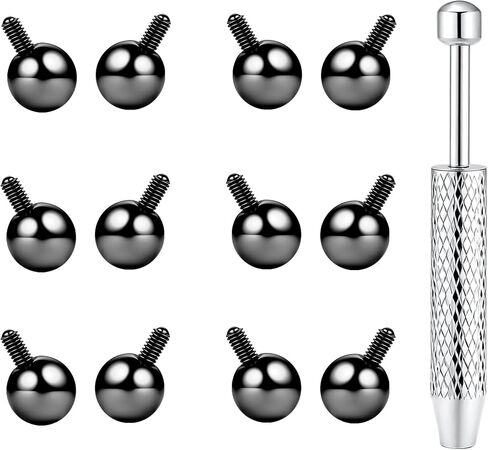 BodyBonita G23 Titanium Horseshoe Nose Rings Septum 16G with Threaded Piercing Taper/Pick Up Tool/Replacement Balls for Piercings - Circular Barbell/Spike Lip Piercing Helix Daith Jewelry for Women in Saudi Arabia