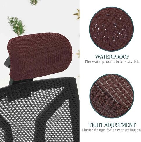 Chair Pillow Cover Office Chair Headrest Cover Desk Chair Covers, Computer Chair Headrest Sleeve Chair Head Pillow Cover, Furniture Slipcover Protector, Office Chair Headrest Attachment(Brown) in Saudi Arabia