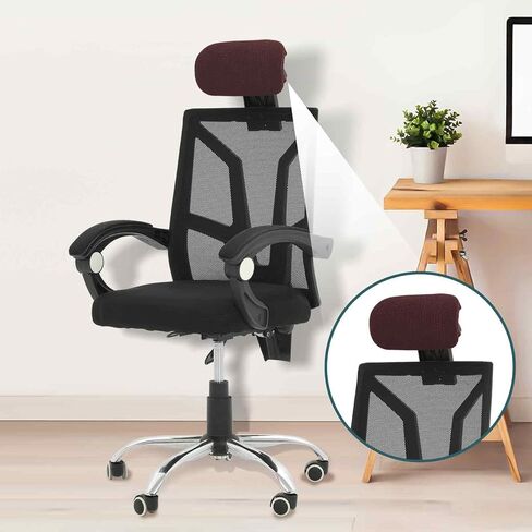 Chair Pillow Cover Office Chair Headrest Cover Desk Chair Covers, Computer Chair Headrest Sleeve Chair Head Pillow Cover, Furniture Slipcover Protector, Office Chair Headrest Attachment(Brown) in Saudi Arabia
