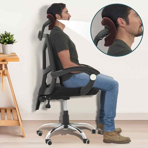 Chair Pillow Cover Office Chair Headrest Cover Desk Chair Covers, Computer Chair Headrest Sleeve Chair Head Pillow Cover, Furniture Slipcover Protector, Office Chair Headrest Attachment(Brown) in Saudi Arabia