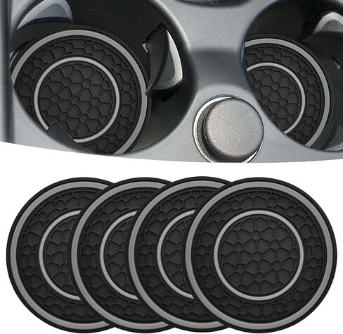 Car Cup Coaster Universal Automotive Waterproof Non-Slip Cup Holders Sift-Proof Spill Holder Car Interior Accessories 4 Pack Black & Blue in Kuwait