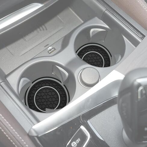 Car Cup Coaster Universal Automotive Waterproof Non-Slip Cup Holders Sift-Proof Spill Holder Car Interior Accessories 4 Pack Black & Blue in Kuwait