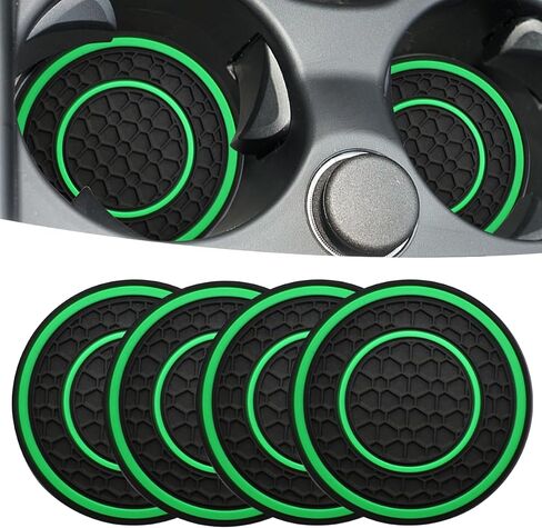 Car Cup Coaster Universal Automotive Waterproof Non-Slip Cup Holders Sift-Proof Spill Holder Car Interior Accessories 4 Pack Black & Blue in Kuwait