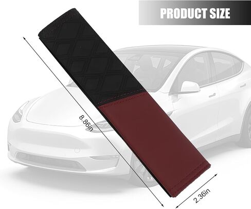 Car Seat Belt Cover, Soft Comfortable Wear-Resistant Leather Vehicle Seatbelt Strap Shoulder Cushion, Automotive Interior Neck Protection Mat Pad, Universal Fit (Grey/Black) in Saudi Arabia