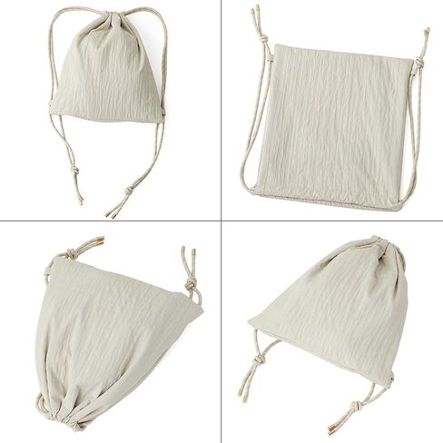 Beige Plaid Drawstring Backpack - Lightweight Cinch Sackpack for Women, Boho Original Design, Perfect for Gym, Travel, Beach & Outdoor Sports in Saudi Arabia