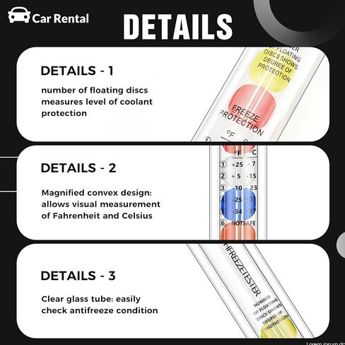 4 Pcs Antifreeze Coolant Tester Exhaust Gas Coolant Tester for Car Automotive Engine Devices in Saudi Arabia