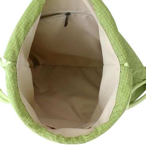 Beige Plaid Drawstring Backpack - Lightweight Cinch Sackpack for Women, Boho Original Design, Perfect for Gym, Travel, Beach & Outdoor Sports in Kuwait