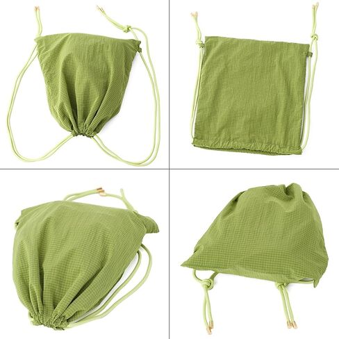 Beige Plaid Drawstring Backpack - Lightweight Cinch Sackpack for Women, Boho Original Design, Perfect for Gym, Travel, Beach & Outdoor Sports in Kuwait