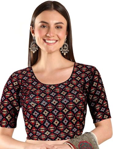 Chandrakala Stretchable Blouses for Women Sarees,Readymade (B217-P) in Saudi Arabia