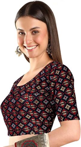 Chandrakala Stretchable Blouses for Women Sarees,Readymade (B217-P) in Saudi Arabia