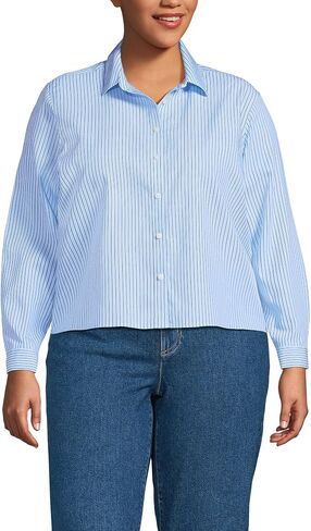 Lands' End Women's No Iron Boxy Cropped Shirt in Saudi Arabia