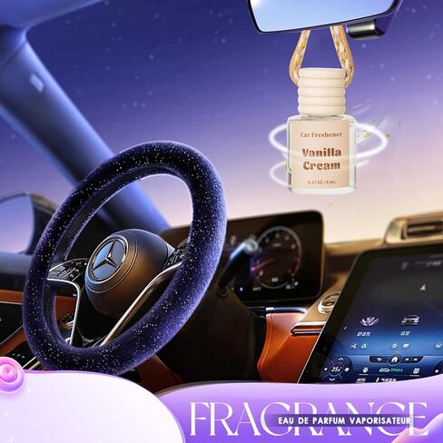 موزع معطر هواء للسيارة، معطر هواء معلق بروائح السيارة، معطرات السيارة طويلة الأمد، موزع الزيوت العطرية، زيت عطر كريم الفانيليا، قطعتان in Kuwait