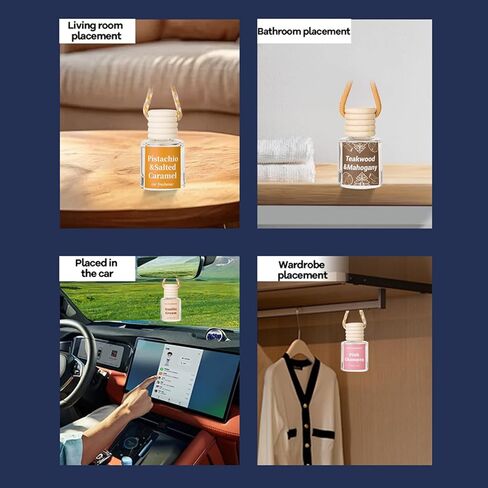 موزع معطر هواء للسيارة، معطر هواء معلق بروائح السيارة، معطرات السيارة طويلة الأمد، موزع الزيوت العطرية، زيت عطر كريم الفانيليا، قطعتان in Kuwait