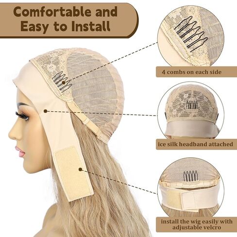 SAPPHIREWIGS شعر مستعار بعصابة رأس مموجة باللون الأسود مع البنفسجي بدون لاصق بدون دانتيل أمامي شعر مستعار اصطناعي للنساء للارتداء والذهاب نصف شعر مستعار للاستخدام اليومي 26 بوصة in Kuwait