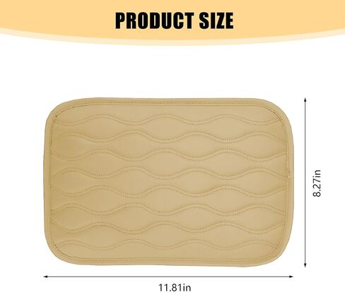 Car Center Console Cover, PU Leather Waterproof Vehicle Armrest Seat Box Cover Cushion Pad, Non Slip Soft Automotive Middle Console Protector, Universal for SUV RV Truck (Black) in Saudi Arabia
