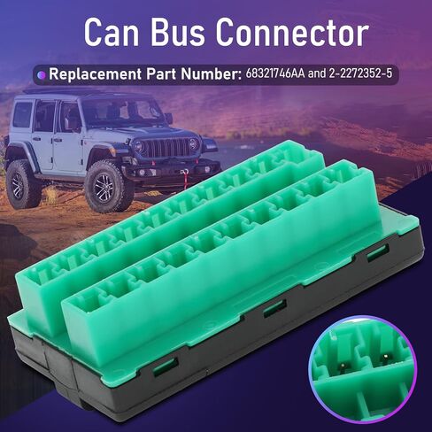 68321746AA CAN-C Buss Star Splice Block Fuse Connector مناسب لسيارة Jeep Gladiator/Wrangler 2018-2025 لسيارة Dodge Ram 1500/2500/3500 2017-2025 لسيارة Chrysler Voyager Pacifica، استبدل 2-2272352-5 in Kuwait