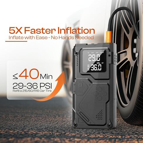 Car Battery Jump Starter with Air Compressor - 3000A Car Jump Starter Jump Box (All Gas/10L Diesel), with 150PSI Auto Tire Inflator, 12V Portable Booster Pack with Boost, Light and Jumper Cables in Saudi Arabia