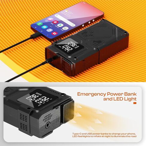 Car Battery Jump Starter with Air Compressor - 3000A Car Jump Starter Jump Box (All Gas/10L Diesel), with 150PSI Auto Tire Inflator, 12V Portable Booster Pack with Boost, Light and Jumper Cables in Saudi Arabia